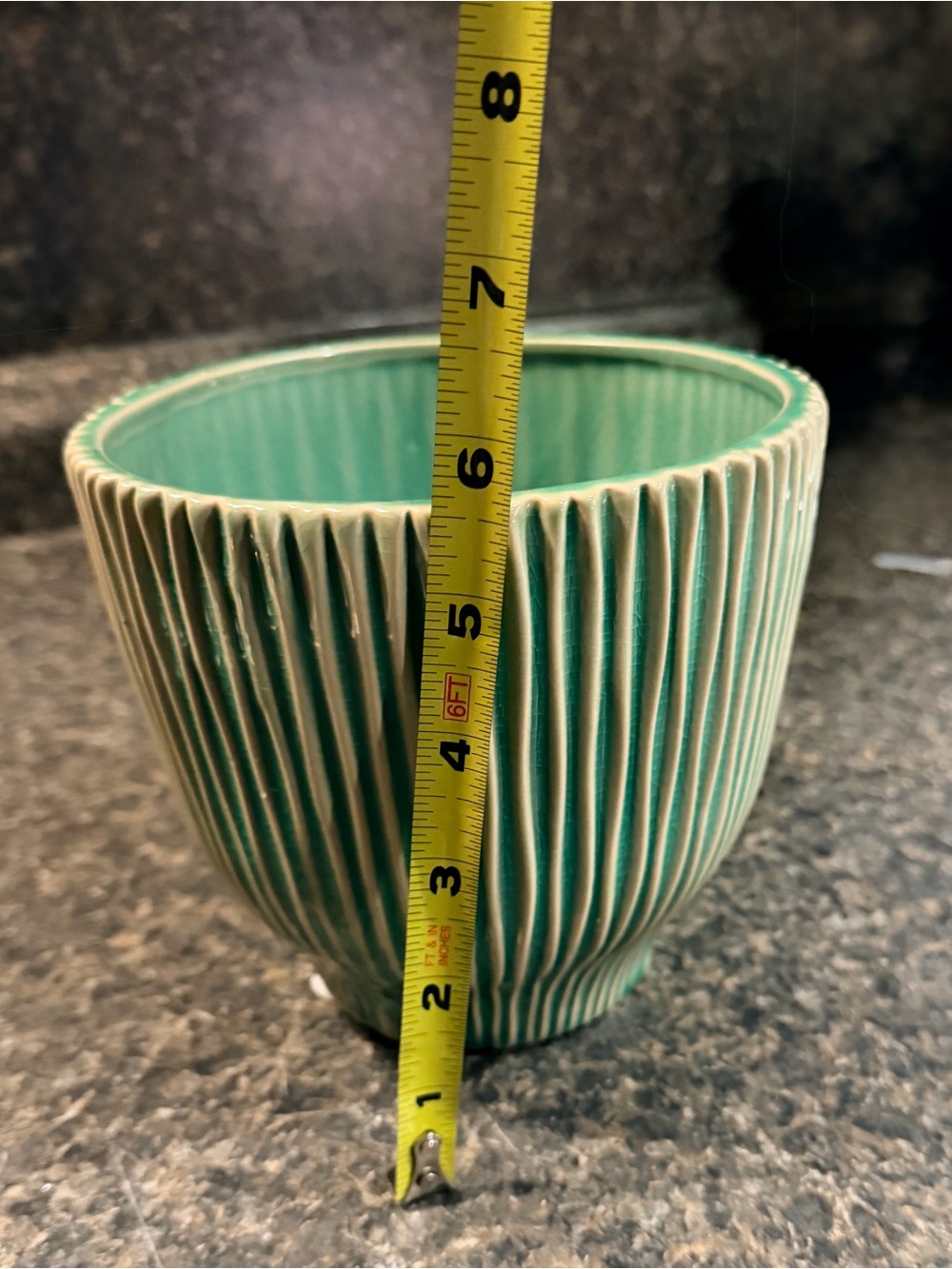 NWOT Ceramic Ribbed Planter - Picture 6 of 6